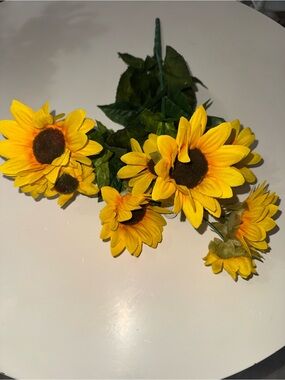 Hobby Lobby Bright Yellow Sunflower Faux Floral Stems